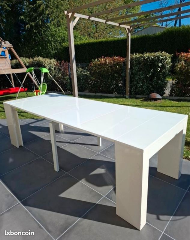 Table extensible 12 places blanche (image 1)
