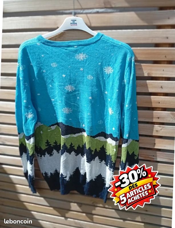Pull de Noël The Grinch Homme L Le Grinch Tête en Bas Vintage (image 3)