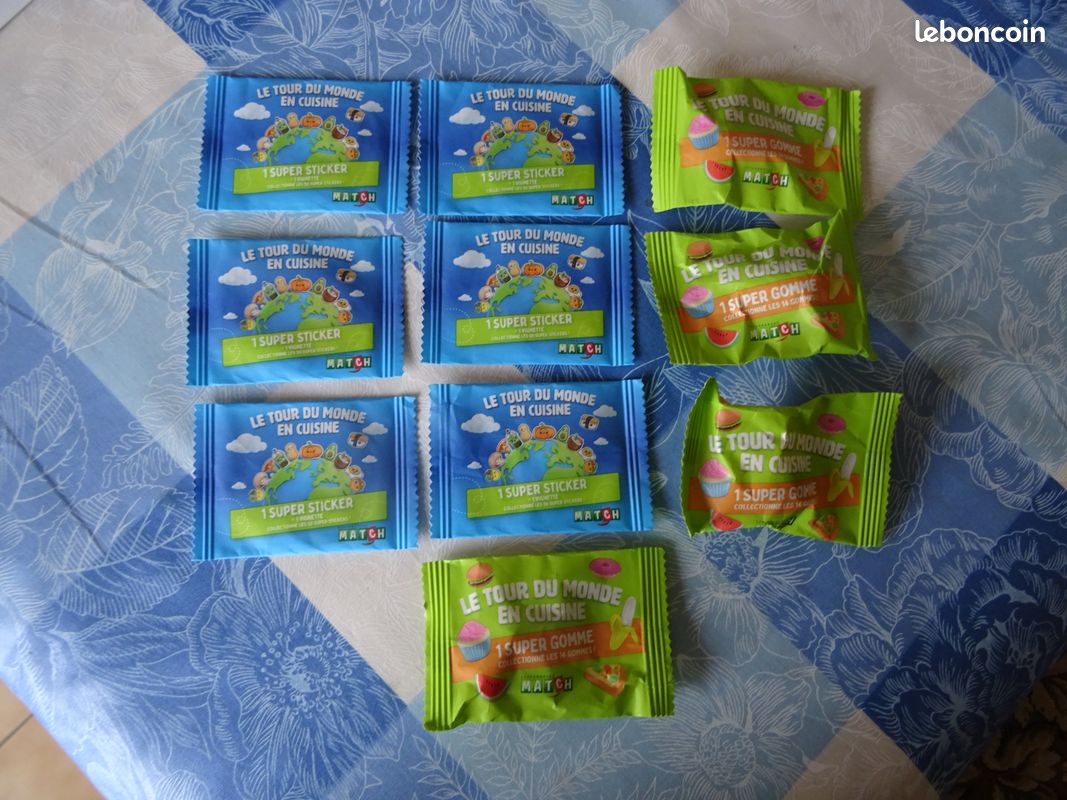 Gommes 'Le Tour Du Monde En Cuisine' De La Marque Match - Neuf - Fabriqué En France