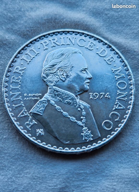 Médaille En Argent Rainier III Prince De Monaco 1949-1974 - Référence M284 | Occasion | Pièce De Collection