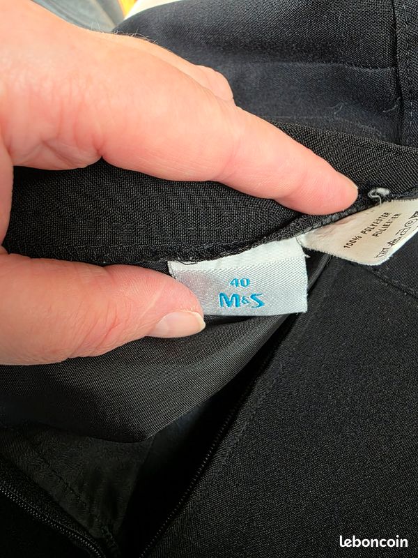 Jupe En Jean Noir M&S Mode – Taille 38 – Style évasé Longue – Occasion Très Bon état – Matière Coton/polyester/élasthanne