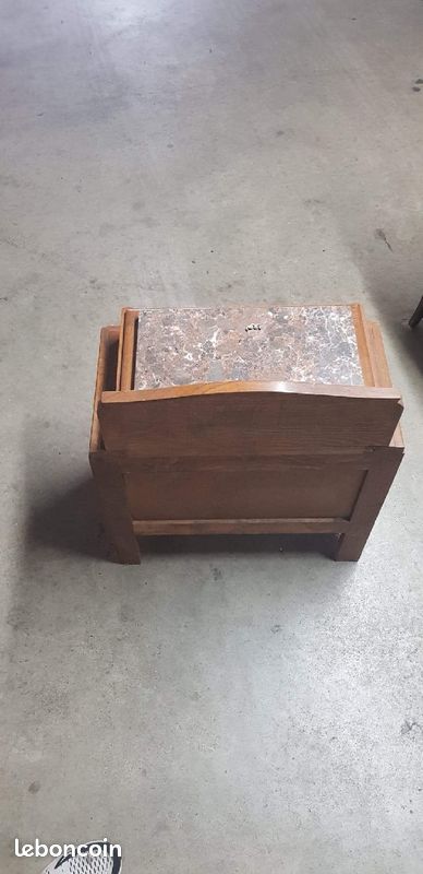 Table basse merisier marbre (image 2)