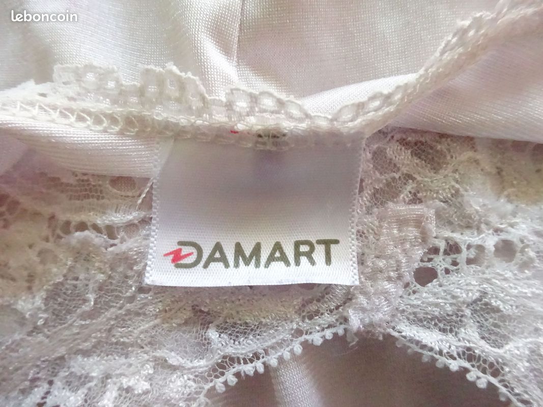 Jolie Combinaison Vintage Dentelle T40/42 - Fond De Robe Blanc Cassé - Non Porté