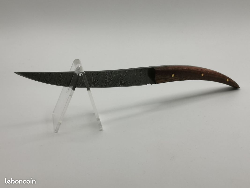 Couteau De Chasse En Acier Damas Artisanal – Le Camarguais – Édition Limitée - Coutellerie Hosteel (image 2)