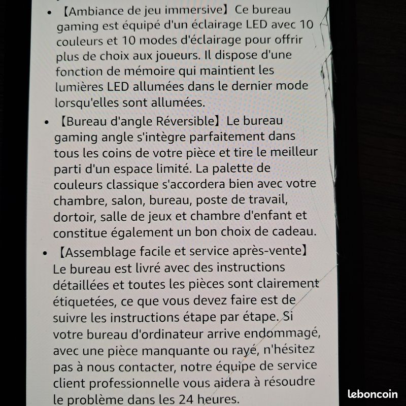 Bureau de gaming apparence chêne gris (image 7)