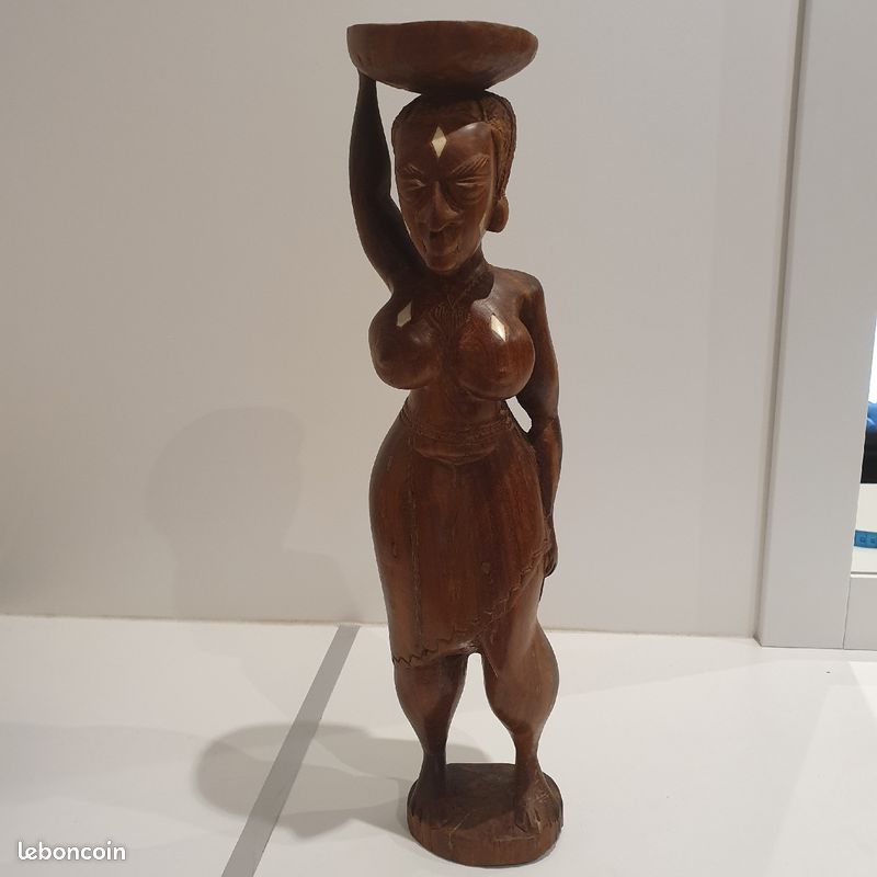 Sculpture bois femme Sénégalaise Sénégal (image 1)