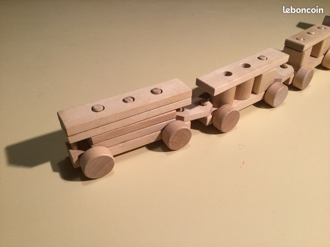 Locomotive + wagons en bois - train (image 4)