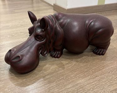 Statue d'hippopotame en résine - Figurine d'hippopotame amusante, bol à clés, grande bouche - Sculpture d'hippopotame - Panier de rangement - Décoration d'art - Boîte de rangement pour articles divers
