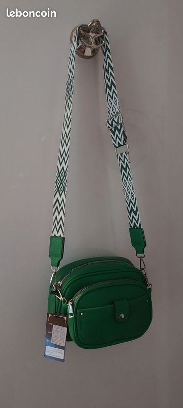 Sac bandoulière vert émeraude neuf (image 1)