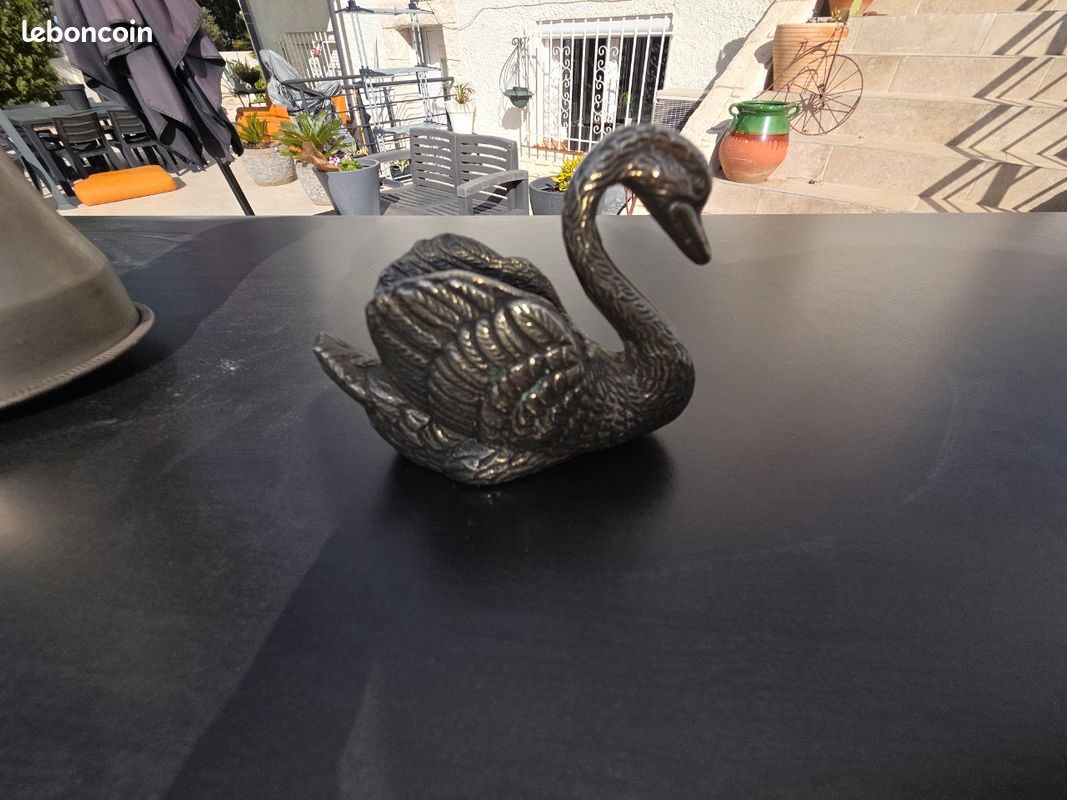 Figurine de cygne en laiton - Décoration