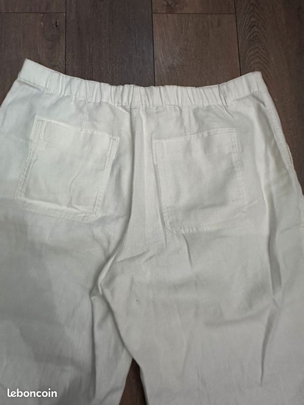 Pantalon été Uniqlo blanc T44 confortable (image 8)