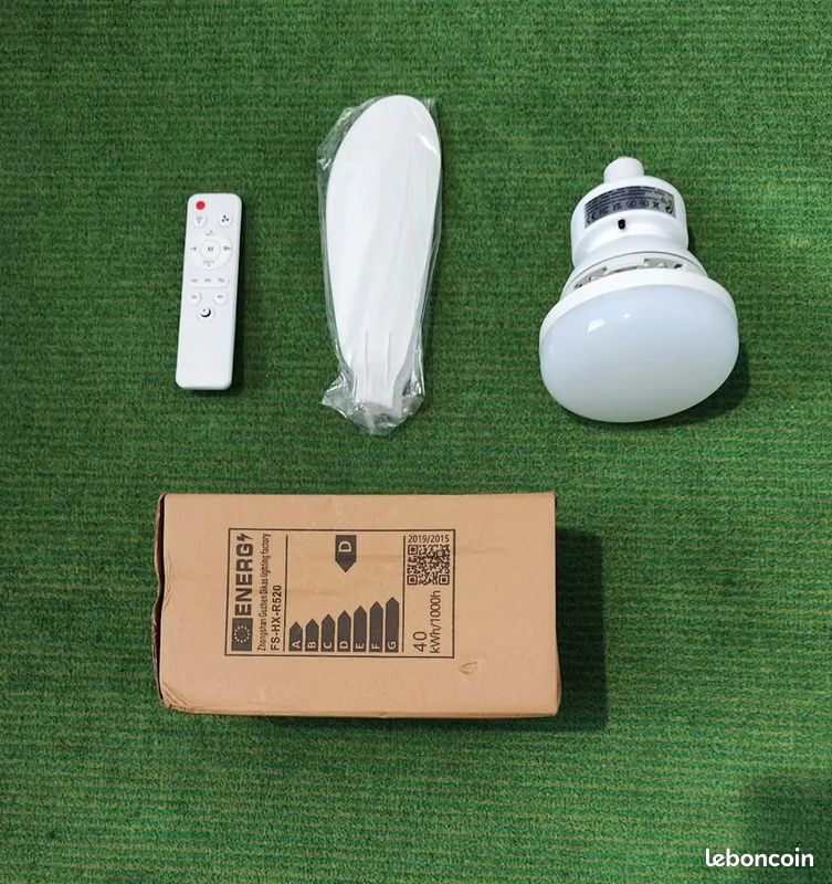Ventilateur De Plafond Avec LED 40W - E27 - Télécommande - Blanc - NEUF