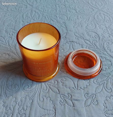 Porte-bougies ou bol en céramique émaillée orange du