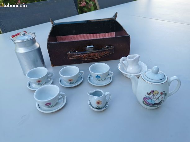 TRÈS BELLE DÎNETTE poupée ancienne service à café porcelaine Art Moderne EUR 89,00 - FR
