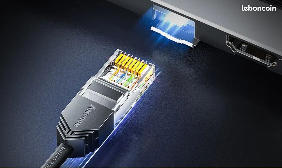 Câble réseau Cat6a ultra fin, 3.8mm LSZH UTP RJ45 LAN INTERNET LONGUEUR ...