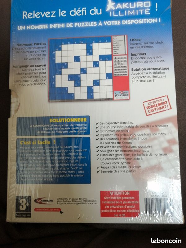 Jeu pour pc Kakuro neuf (image 2)