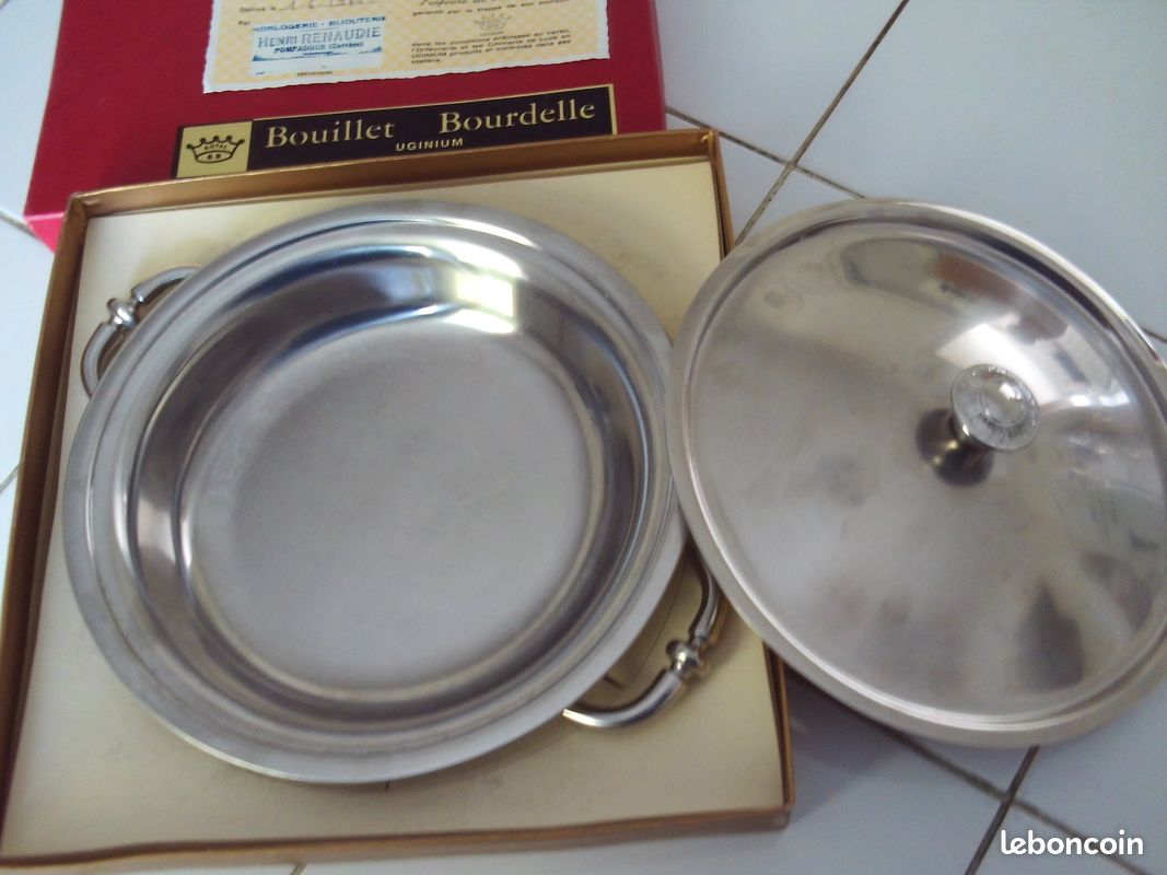 Petit Saladier Creux En Inox Bouillet Bordelle – Plat à Dessert – Argenté