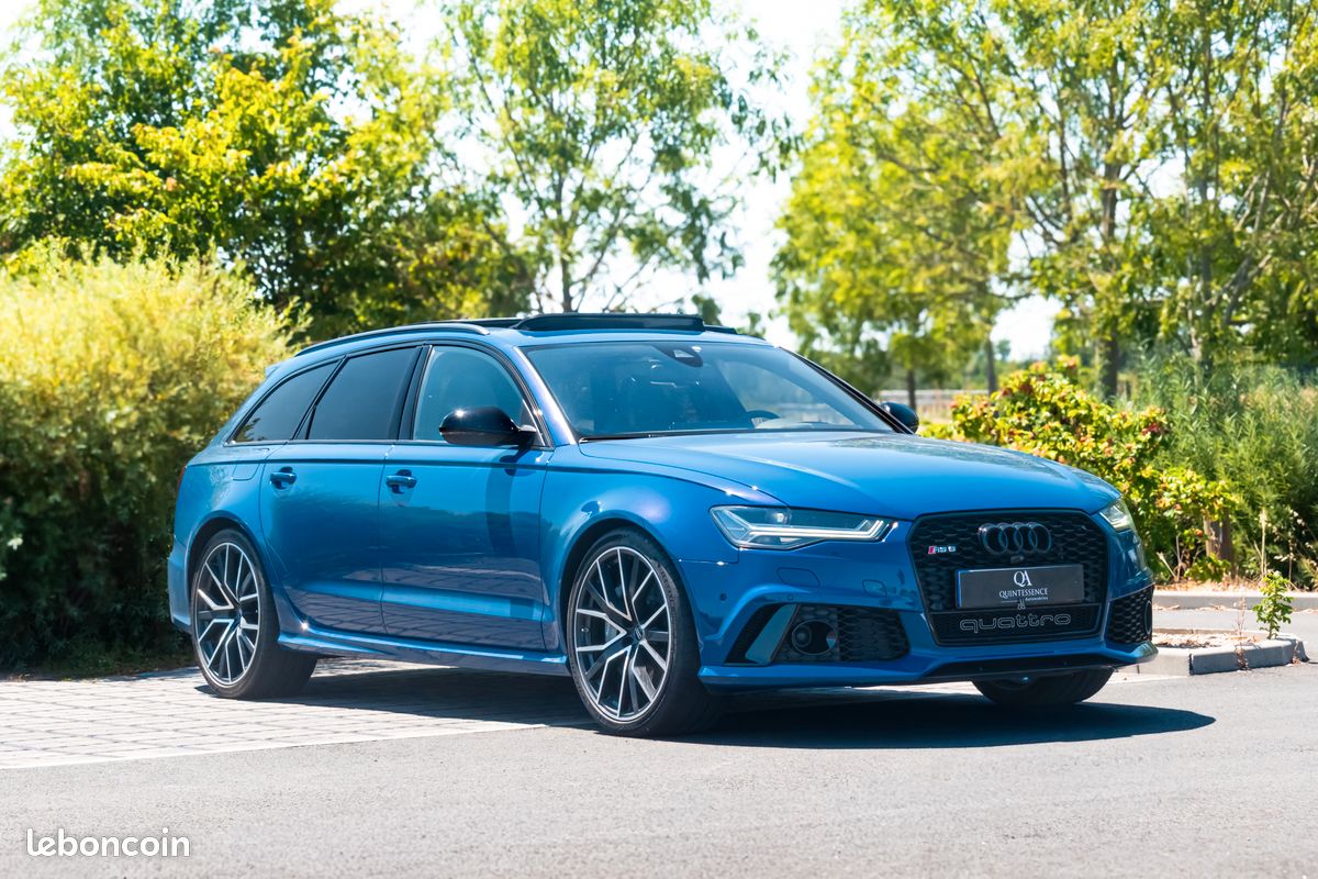 Audi RS6 C7 Performance 605 CH Pack Dynamique Plus - Bleu Ascari - Pack carbone int (image 1)