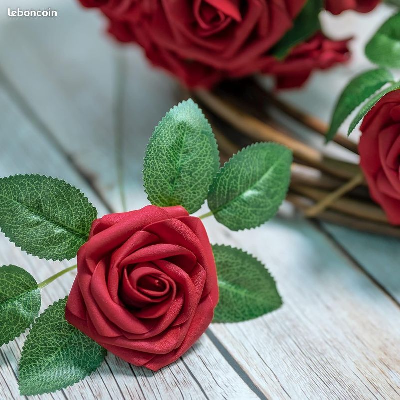 MWOOT 20 Têtes Fleurs Artificielles Pivoine Rose - Rouge - Fausse Fleur DIY Pour Bouquet Couronne Mariage Fête Maison