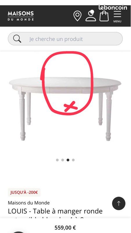 Table à manger ronde Maisons du Monde (image 2)