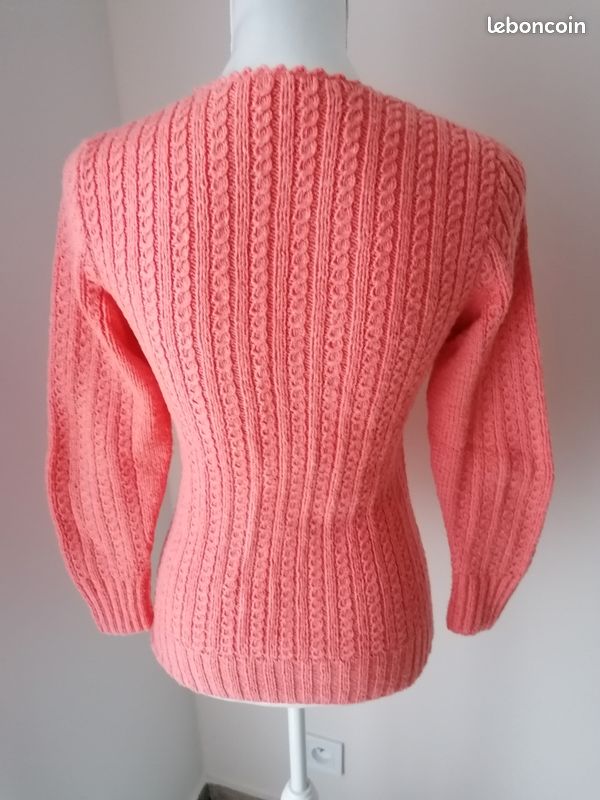 Couleur Saumon Femme Pull Rose Saumon Pull Femme Tricoté Mains