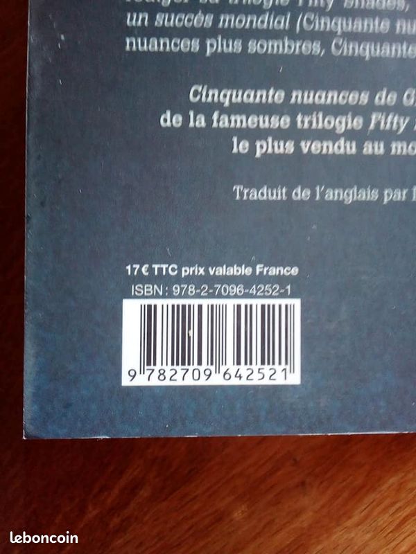 Livres : Trilogie Cinquantes Nuances De Grey - Roman de El James (image 8)