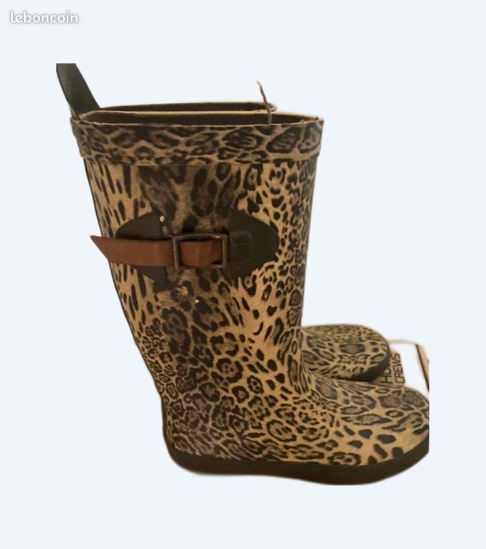 Bottes De Pluie Léopard - Pointure 36 - Caoutchouc Multicolore - Neuves Sans Boîte