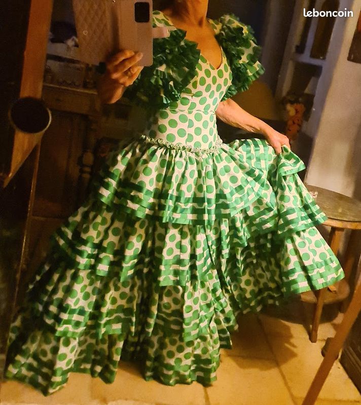 Robe Gitane Flamenco Tenue Traditionnelle Robe Espagnole Robe