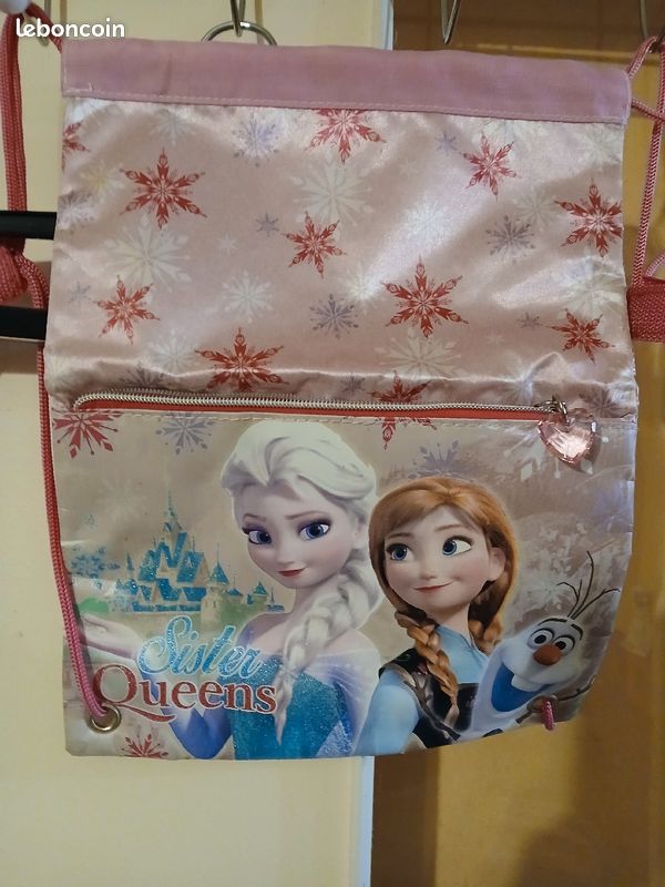 Sacoche ou sac a dos rose/multicolores tres bon état avec fermeture éclair intactepour fille (image 1)