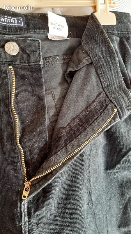 Pantalon velours côtelé noir femme (lecocq) (image 2)