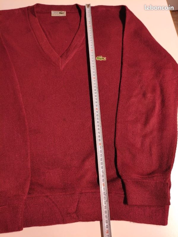 Pull col en V manches longues rouge moyen femme | Morgan