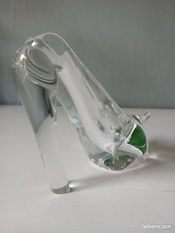 Escarpin en verre Murano sommerso vert vintage 60 70 (image 4)