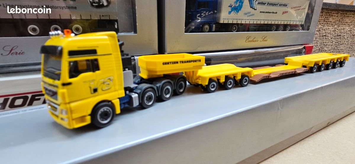 Camion Miniature MAN TGX GX Avec Remorque Hermes - Échelle 1:87 Herpa