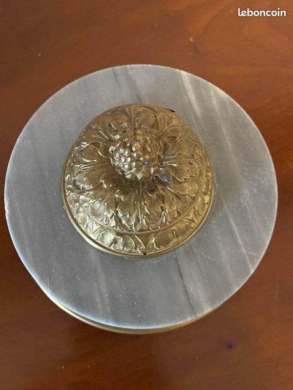 Encrier, presse-papier en bronze et marbre (image 4)