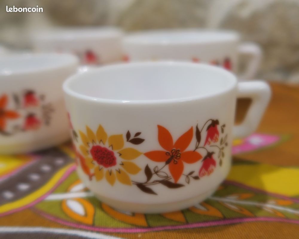 LOT DE 3 tasses Arcopal, orange, vintage EUR 10,00