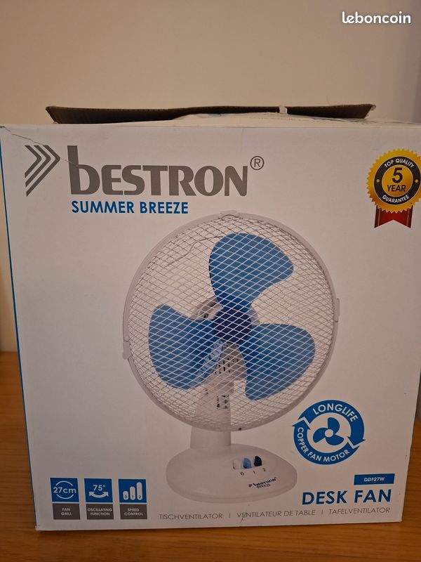 Ventilateur De Table Bestron DDF27W - Blanc - Neuf (détail Emballage)