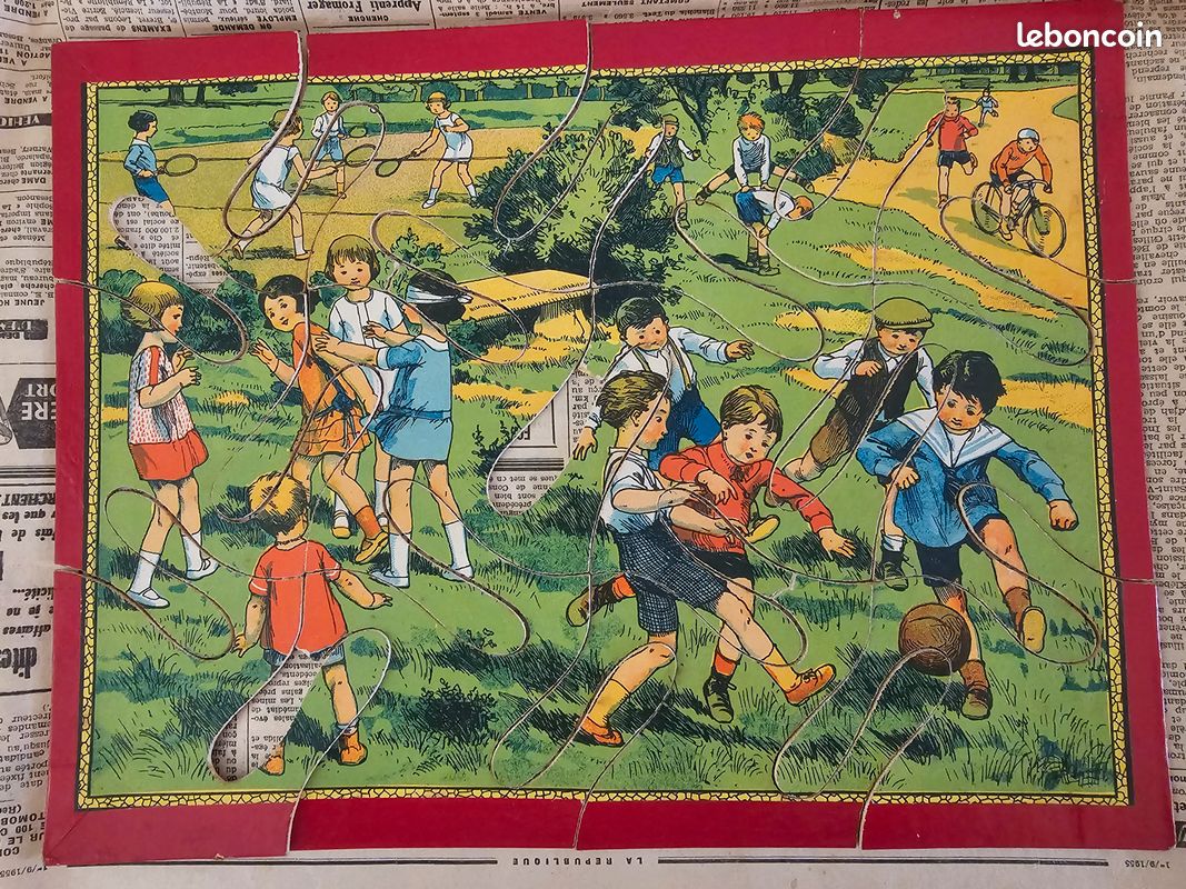 Lot de 9 puzzles anciens en carton – début/milieu XXe siècle – incomplets (image 1)
