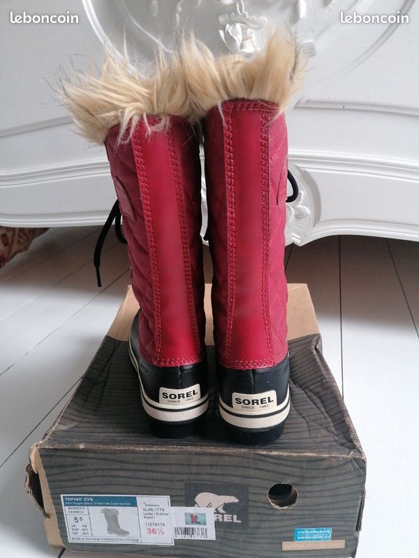 SOREL - BOTTES APRES-SKI - TOFINO CVS - ROUGE / NOIR - Pointure 36 1/2 - NEUF 👢 (image 4)