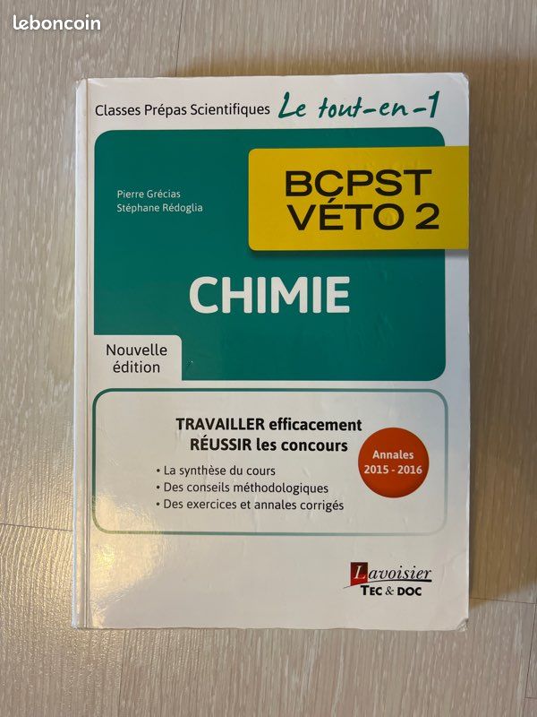 Livre de Chimie prépa BCPST2 (image 1)