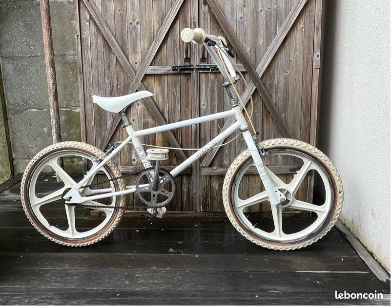 Tige BMX vintage old school BMX argent années 80 col 21,1