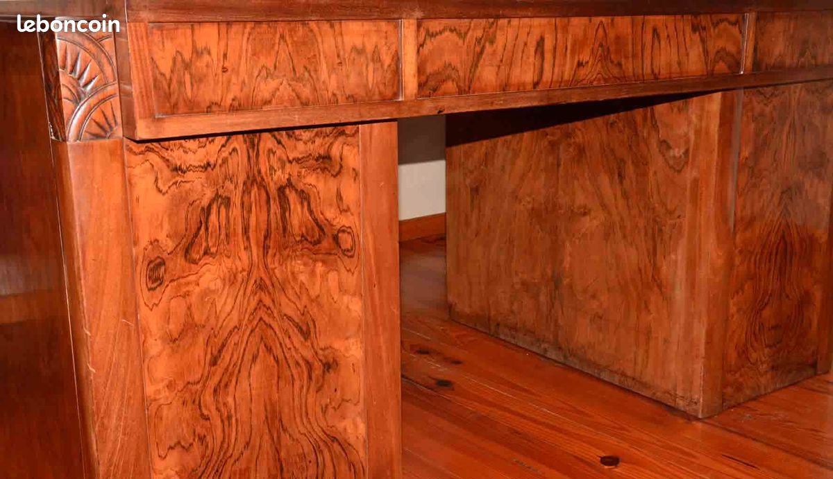 Bureau ancien ronce de noyer (image 1)