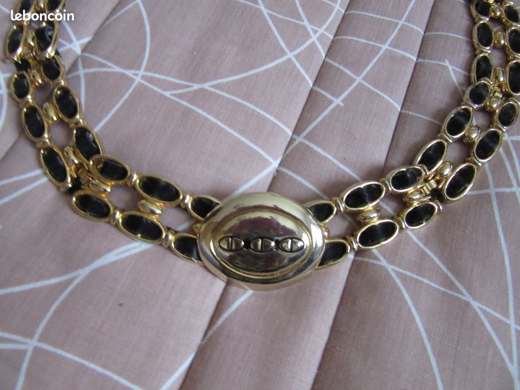 Ceinture doree /noire chainette vintage (image 2)