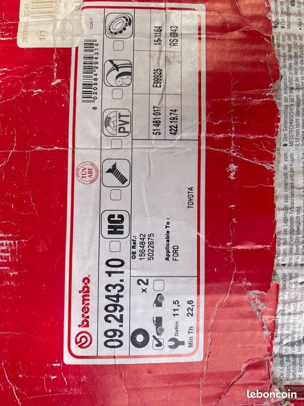 Disque de frein ventile neuf (image 2)