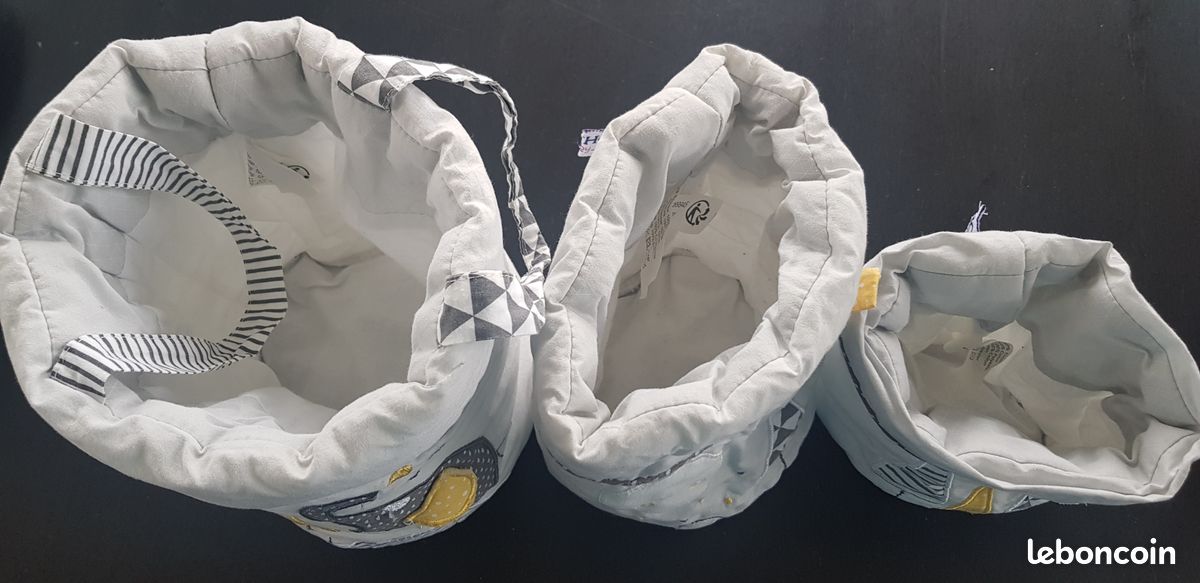 3 Corbeilles Gigognes Les Doudous - Blanc - Bébé - 14.50