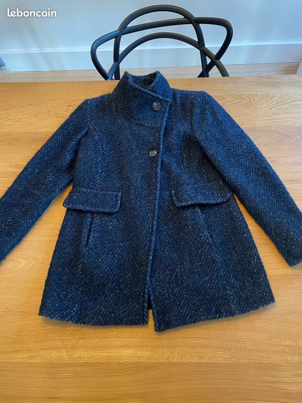 Boutique Caroll Vetement Carole Femme Manteau Ali Bleu Marine