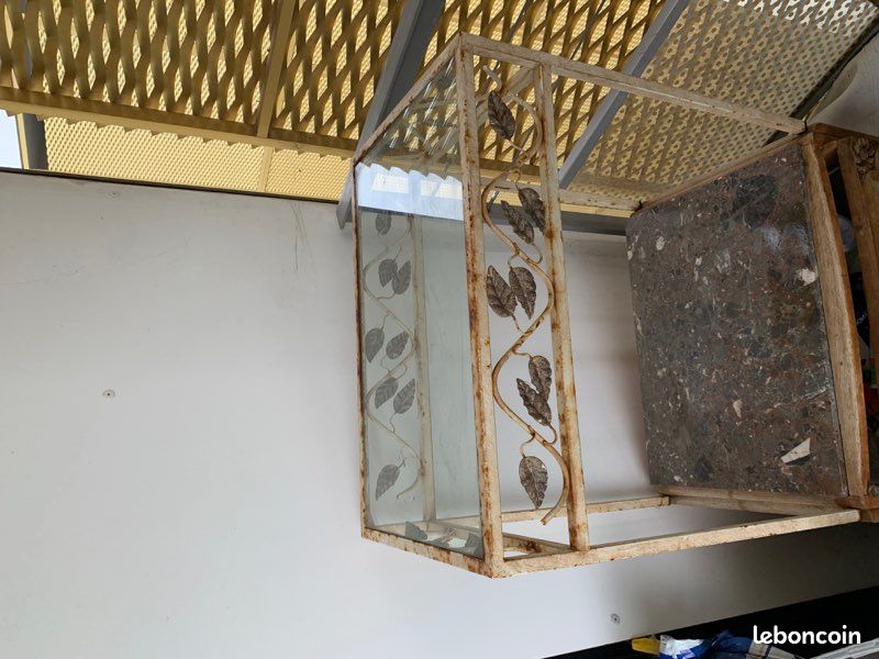 Petite table basse verre et fer forgé (image 1)