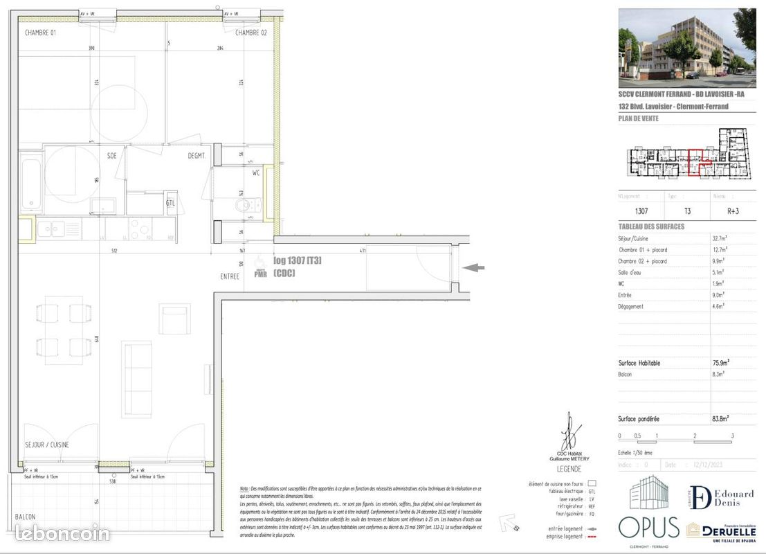 Appartement 3 pièces 76 m² · à Clermont-Ferrand · 76 m² · 899 €/mois