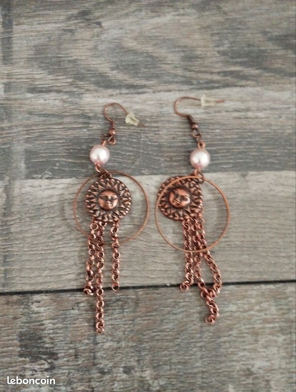 Boucles D'oreilles Neuves En Laiton - Modèle Simple Et élégant Sans Emballage