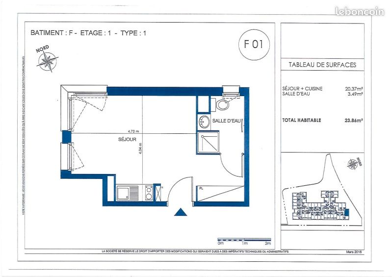 Studio 1 pièce 23 m² - Isle 87170 (image principale 3)