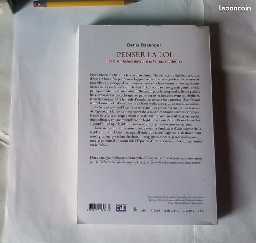 Penser la loi Essai sur le législateur des temps modernes ( D.Baranger) (image 2)